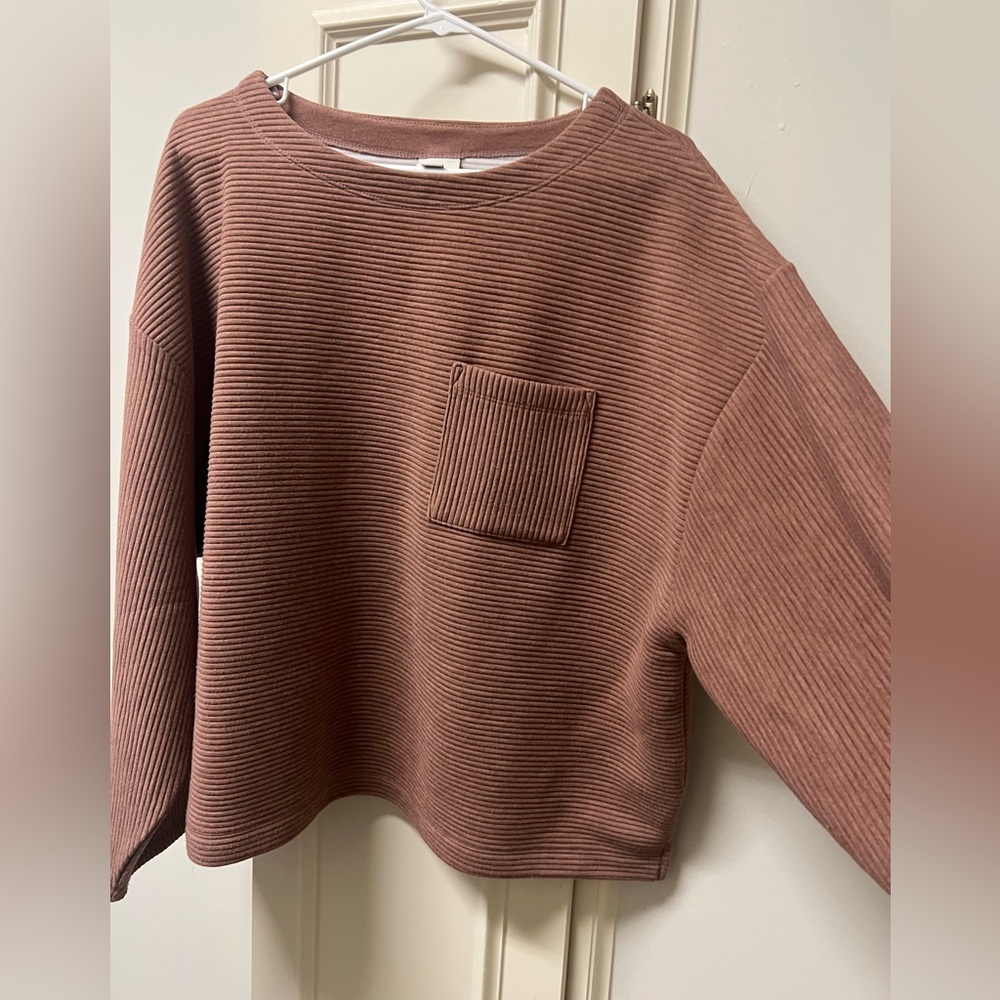 a new day Ribbed Crew Neck Sweater in Brown
